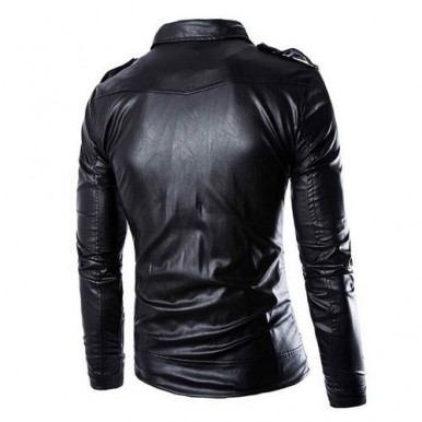 Stylish Black Leather Jacket For Men