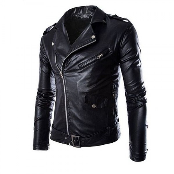 Stylish Black Leather Jacket For Men