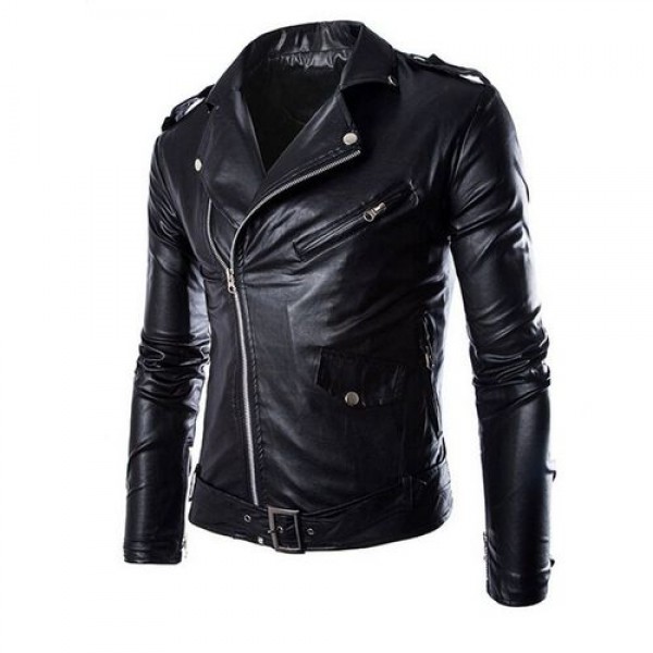 Stylish Black Leather Jacket For Men - Buyon.pk