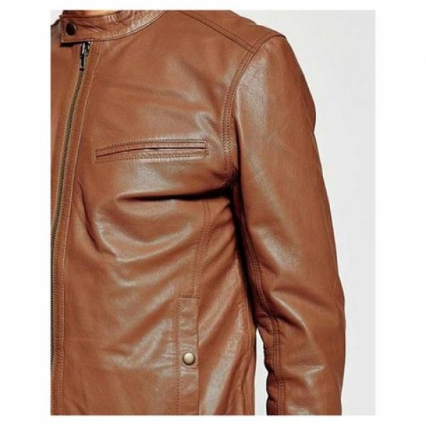 Mustard Faux Leather High Street Jacket Buyon.pk