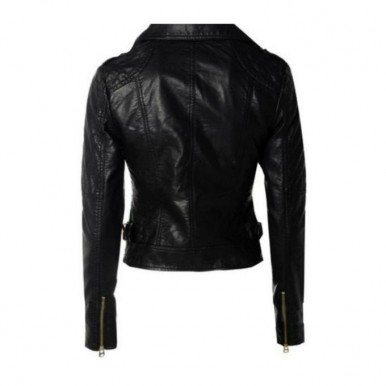 Moncler Black Leather Jacket For Women