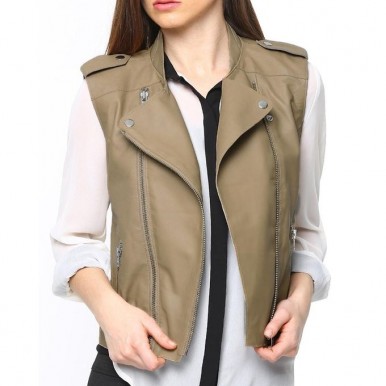 Leather Waistcoat Jacket For Women