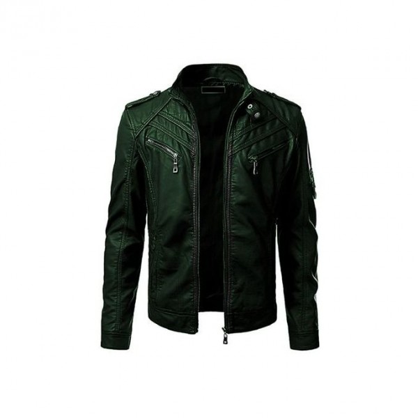 Moncler Green Faux Leather Highstreet Jacket for Men