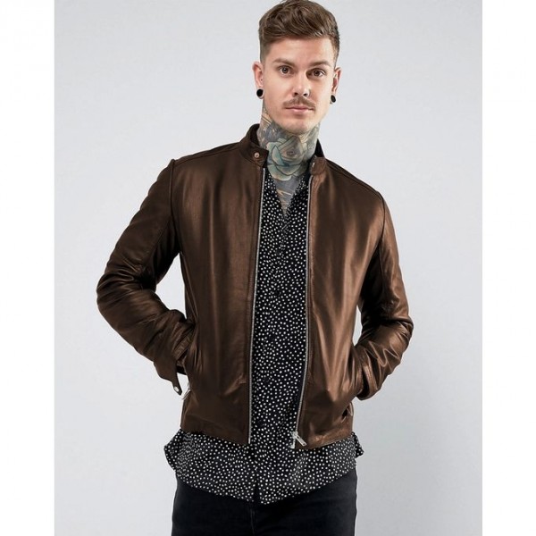 new Moncler Highstreet Brown Faux Leather Jacket For Men - Buyon.pk