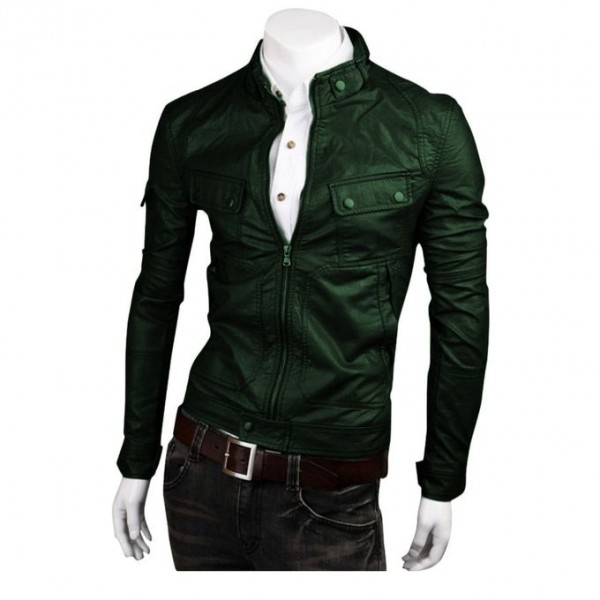Moncler Green Faux Leather Highstreet Jacket For Men