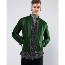 New Highstreet Green Faux Leather Jacket For Men SM-0092