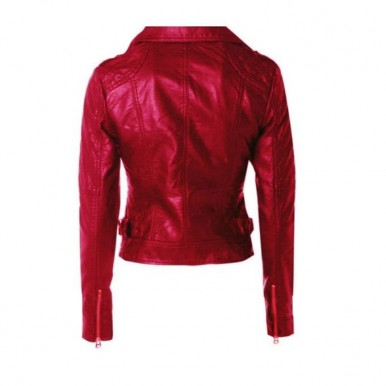 Moncler Maroon short Leather Jacket For Women