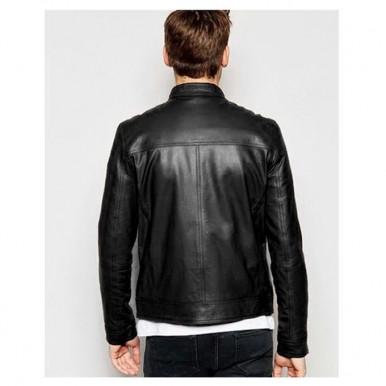 High Street Faux Leather Jacket in Black for Men
