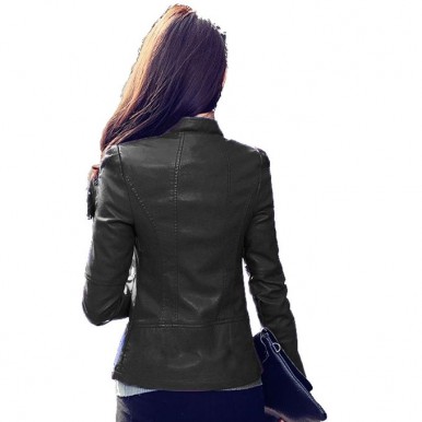 Leather Jacket For Women in Black Color by Moncler
