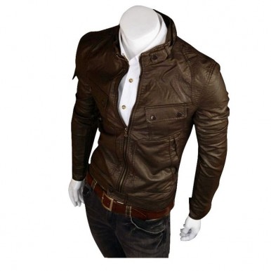 Moncler Brown Leather Jacket For Men1