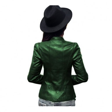 Moncler Green Leather Jacket For Women