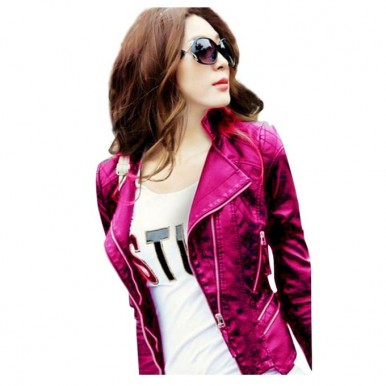 Moncler Pink Leather Jacket For Women