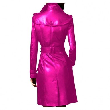 Moncler Pink Leather Long coat style For Women