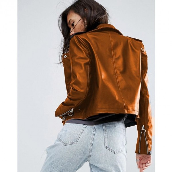 Moncler Highstreet Mustard Faux Leather Jacket For Women WM9994