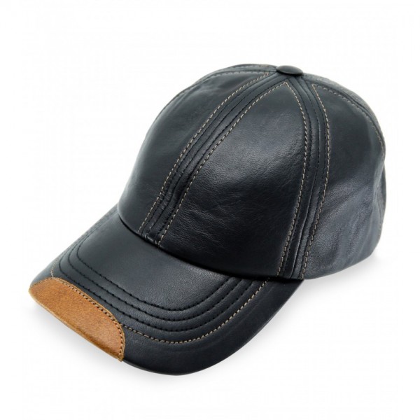 Buy Real Sheepskin Black Leather Baseball Cap online in Pakistan Buyon.pk