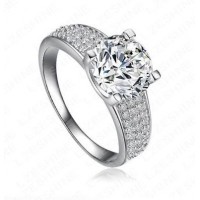 18KGP Platinum Plated Swiss Cubic Zircon Ring