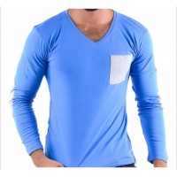 V-Neck Full Sleeves Blue