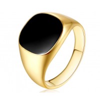 Black Stone Golden Ring for Men