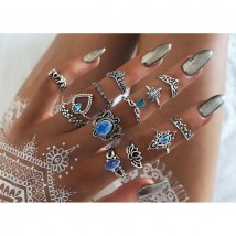 Bohemian Vintage Midi Rings - Blue