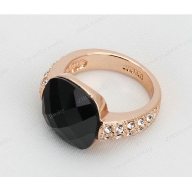 Black Acrylic Party Ring For Her