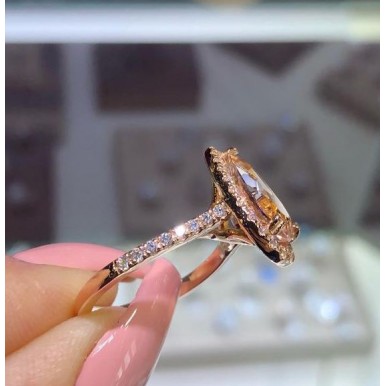 Champagne Rose Gold Crystal Ring