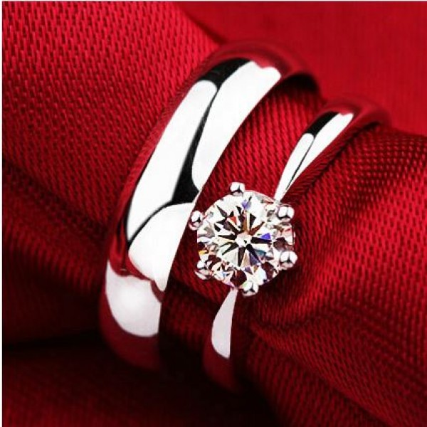 Diamond Couple White Gold Ring