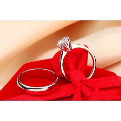 Diamond Couple White Gold Ring
