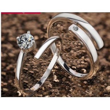 Diamond Couple Platinum Ring