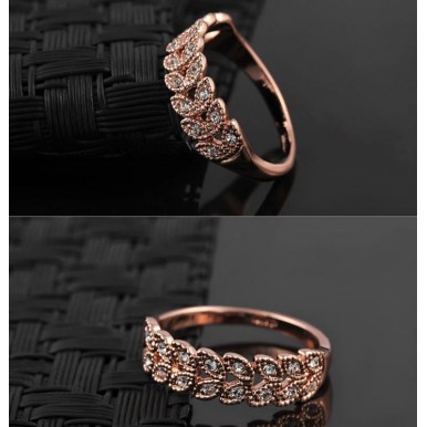 Austrian Crystal 18K Rose Gold Plated Vintage Ring
