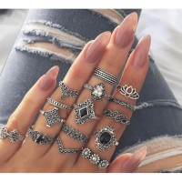 Bohemian Retro Midi Rings - 15 Pieces Set