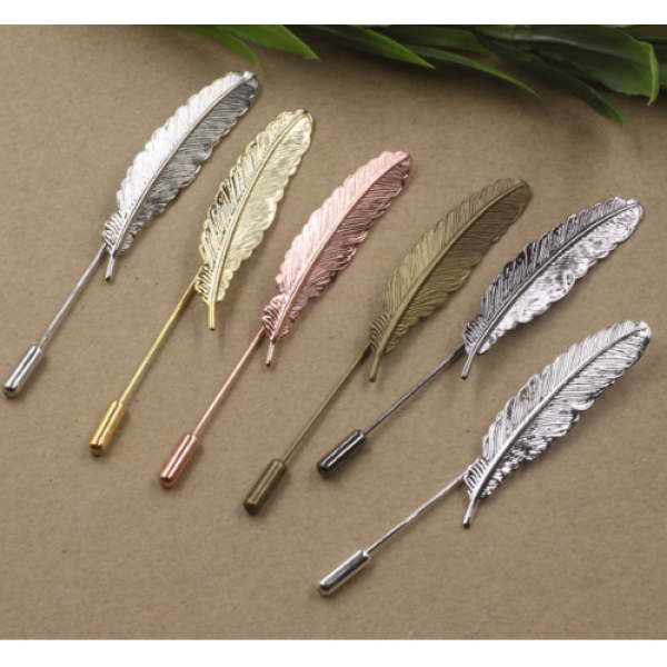 Metal Feather Lapel Pin