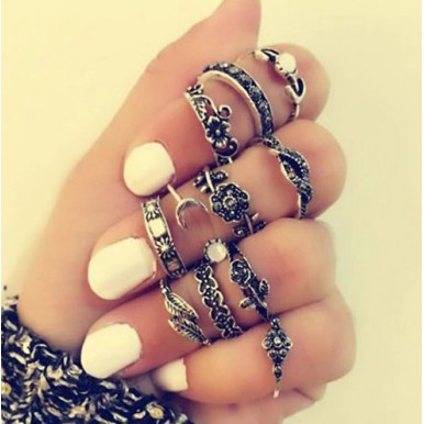 Turkish Punk Knuckle Midi Rings 11pcs in a Set – Bronze Style