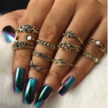 Turkish Punk Knuckle Midi Rings 11pcs in a Set – Bronze Style