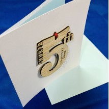 Anniversary Date Greeting Card with Laser Cut Digit and Engraved Text