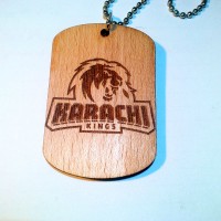 PSL Themed Karachi Kings-Laser engraved Wooden Pendant