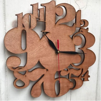 Creative Digits Wall Clock - Plywood