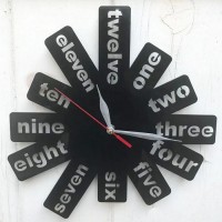 Creative Digits Acrylic Wall Clock - Black