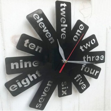 Creative Digits Acrylic Wall Clock - Black