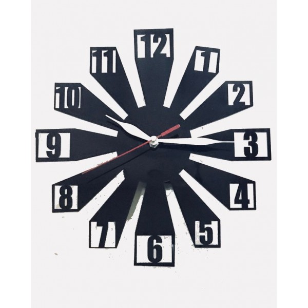Black Acrylic Digit Wall Clock