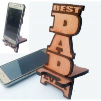 Best Dad Ever Cell Phone Holder - Solid Wood