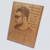 Personalised Photo and Text at wooden Plaque