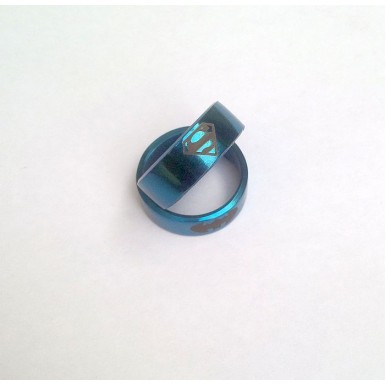 Stainless Steel Blue Ring with Superman Logo