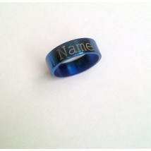 Stainless Steel YOUR name Blue Ring