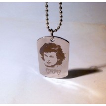 Stainless Steel Tag with Imran Khan's sketch