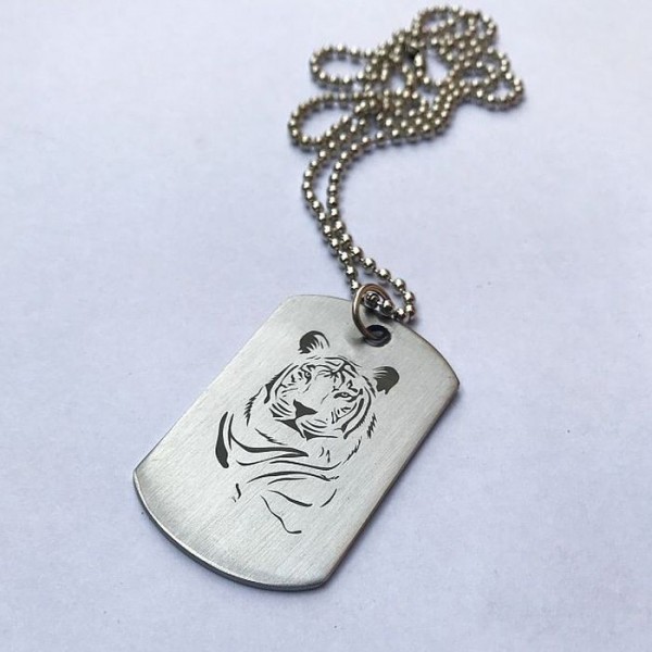 Lion Head Tag pendant Stainless Steel