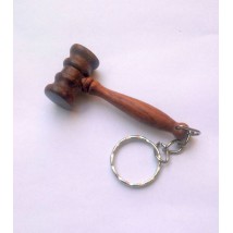 Miniature Wooden Gavel Keychain for Law Professionals