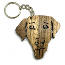 Dog Head Wooden Keychain for Dog Lovers