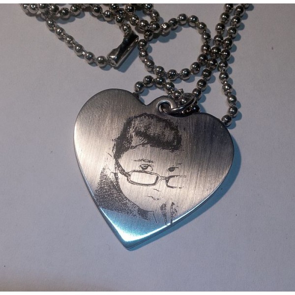 Heart Pendant with your Photo Engraved