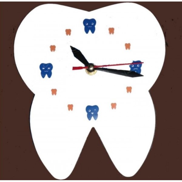 Dental Theme Tooth Shaped Acrylic Wall Clock