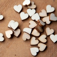 Laser Cut Wooden Hearts Small-Pack of 50 (1 inch size heart)